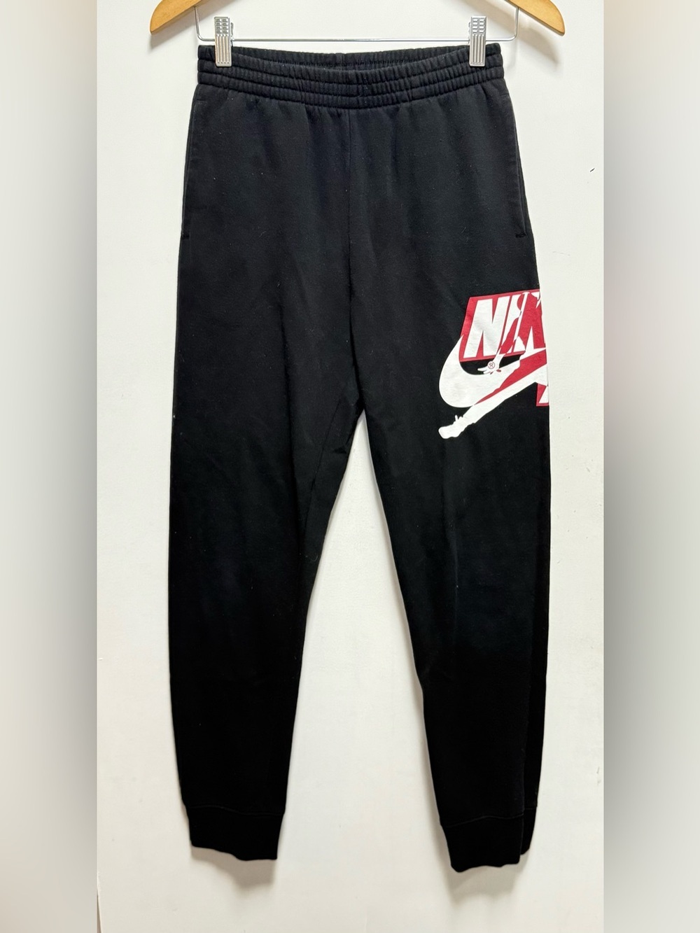 Nike Black Sweatpants with Red and White Logo